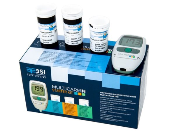 Multicarein Starter Kit Glucometro con Strisce e Accessori Manuale Multilingue
