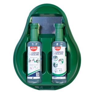 Stazione Lavaggio Oculare da Muro "Drop" con Soluzioni Saline Sterili - 5 pezzi - 1