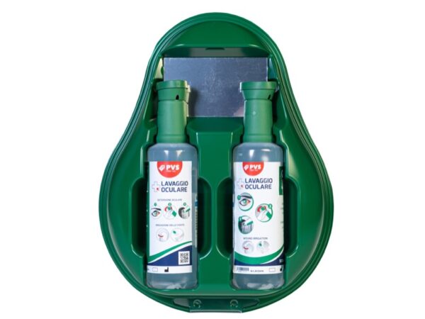 Stazione Lavaggio Oculare da Muro "Drop" con Soluzioni Saline Sterili - 5 pezzi
