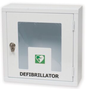 Armadietto in Metallo per Defibrillatori con Allarme da Interno Bianco