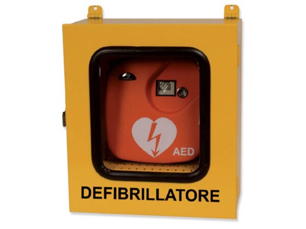 Armadietto in Metallo per Defibrillatori da Esterno - Giallo