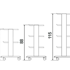 Carrello Smart con 2 Ripiani 60x42 cm e Base in Acciaio Verniciato - 2