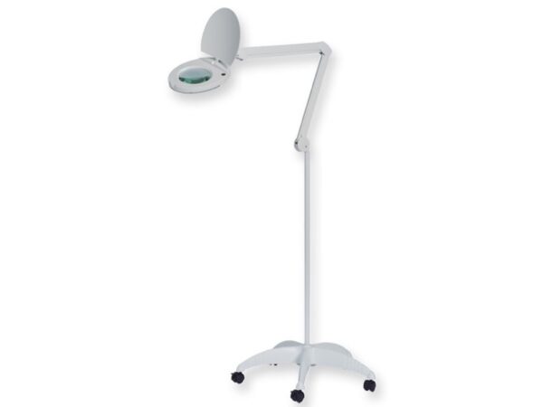Lampada LED Lupa con Lente Ingrandente 5 Diottrie su Carrello con Ruote