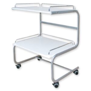 Carrello Medico con Ripiani in PVC 50x60xh80 cm - Tubo Ovale Verniciato