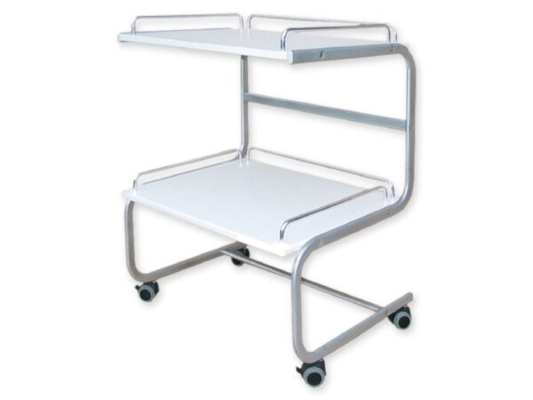 Carrello Medico con Ripiani in PVC 50x60xh80 cm Struttura in Tubo Ovale Vernicia