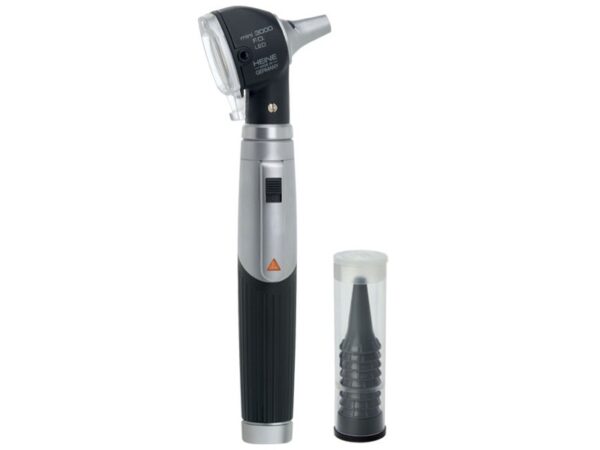 Heine Mini 3000 LED Otoscopio F.O. con Manico Ricaricabile Nero D-008.70.301