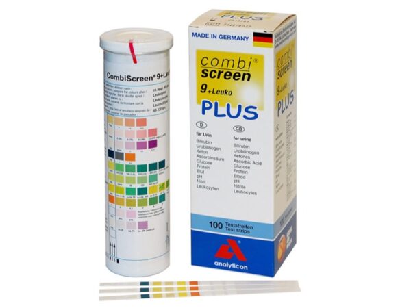 Strisce Urine CombiScreen 9+Leuko Plus 9+1 Parametri con Protezione Acido Ascorb
