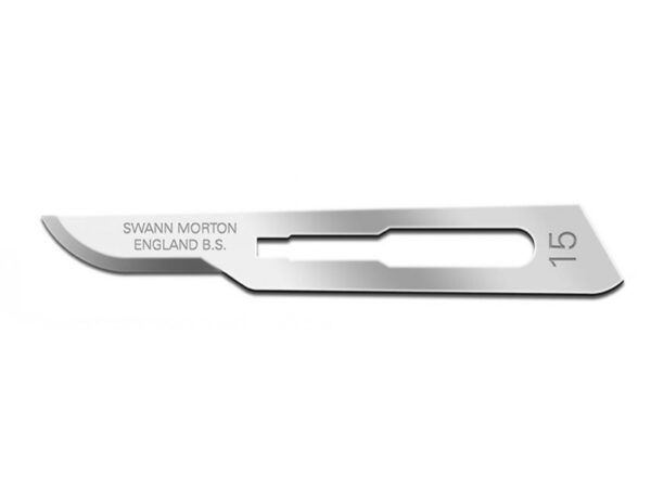 Swann Morton Lame per Bisturi N. 15 in Acciaio al Carbonio Sterili - 600 pezzi