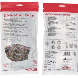 Mascherina Chirurgica Filtrante 98% 3 Veli tipo IIR con Elastici Peace Flowpack - 3