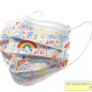 Mascherina Chirurgica a 3 Veli Tipo IIR Pediatrica Cartoon Flowpack - 800 pz - 1