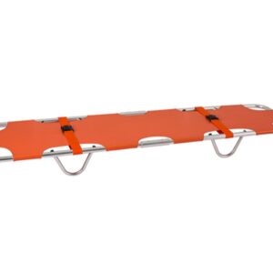 Barella Impilabile in Lega di Alluminio e Cuoio Arancione cod. 56010 - 2 pezzi