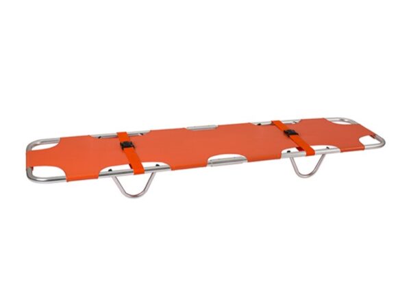 Barella Impilabile in Lega di Alluminio e Cuoio Arancione cod. 56010 - 2 pezzi