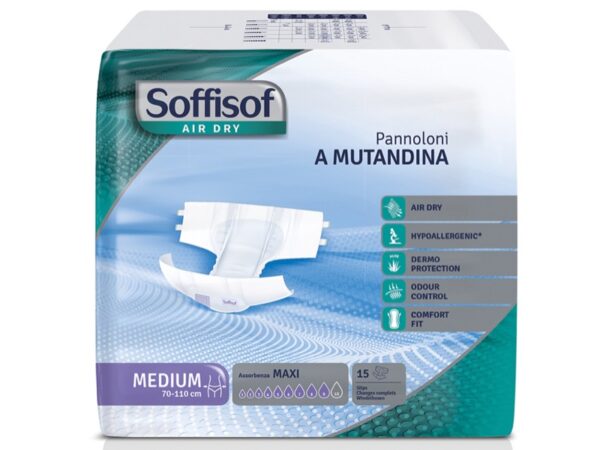 Pannoloni Soffisof Air Dry Incontinenza Forte Taglia Medium - 180 pz