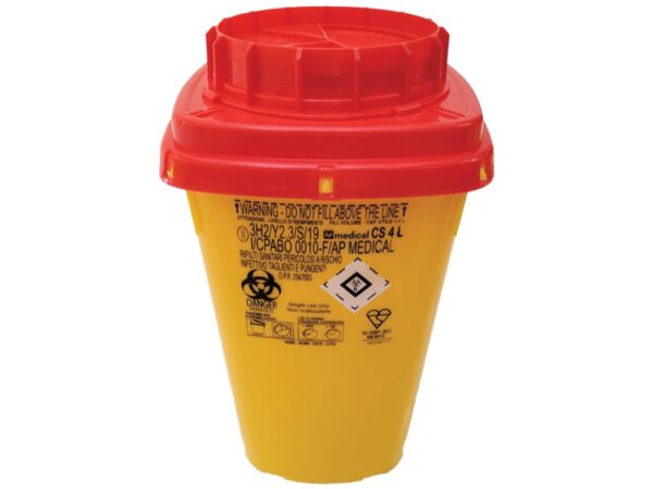 Contenitore Rifiuti Taglienti Linea CS 4 Litri 16,7x16,7x28,2 cm - 80 pezzi