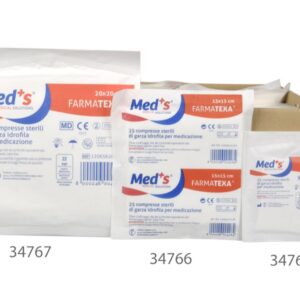 Garza Idrofila Cotone Sterile 15x15 cm - Buste da 25 pz - 2 x conf. 100 buste