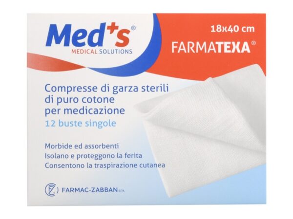 Compresse Garza Cotone Sterili 18x40 cm - Scatole da 12 - 2 conf. da 48 scatole