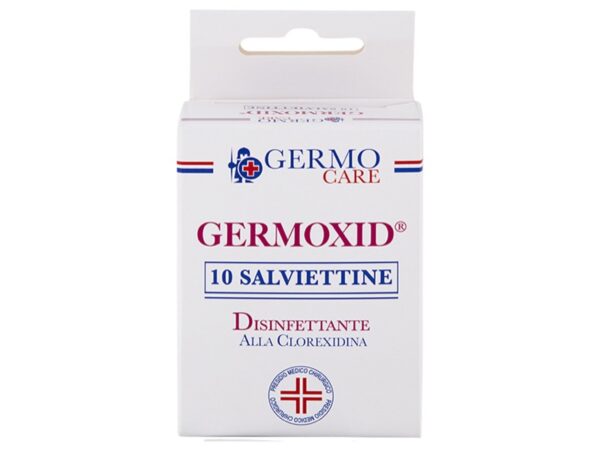 Salviettine Disinfettanti Clorexidina Germoxid, Scatola da 10 - 4 x 12 scatole