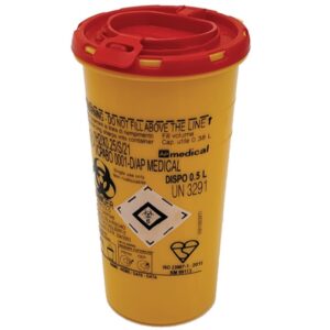 Contenitore Monouso per Rifiuti Taglienti e Aghi 0,5 litri 8,3x15,1 cm - 187 pz - 1