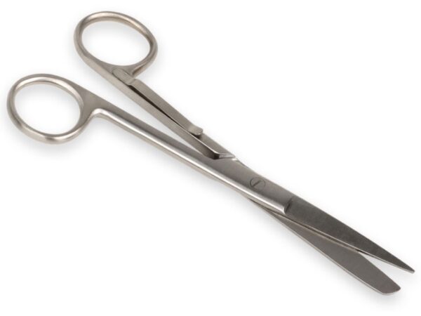 Forbici Rette per Infermieri Punte Alterne con Clip Inox 14 cm - 20 pz