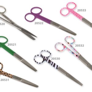 Forbici Rette per Infermieri Inox con Punte Alterne e Anelli Viola 14 cm - 25 pz - 2