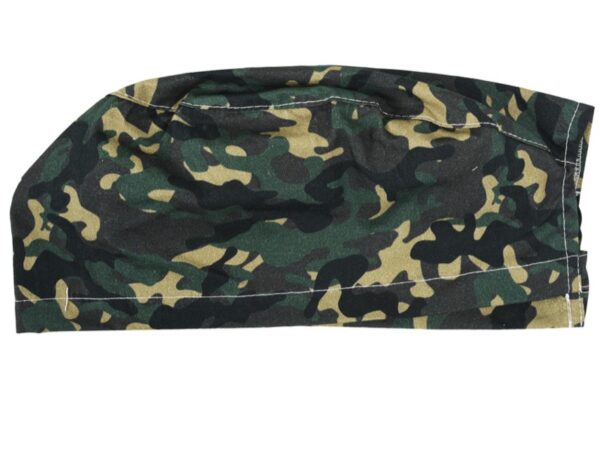 Cappellino Chirurgico Fantasia Militare Verde Taglia M con Laccetti - 15 pz
