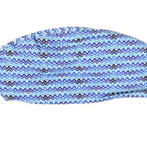 Cappellino Chirurgico Fantasia Onde Taglia M con Laccetti Regolabili - 15 pezzi - 1