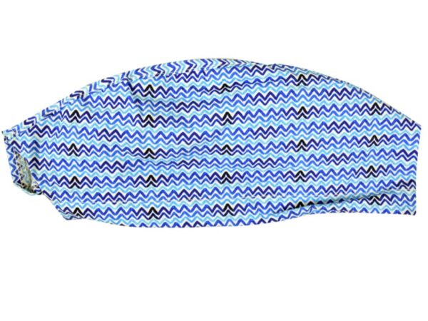 Cappellino Chirurgico Fantasia Onde Taglia M con Laccetti Regolabili - 15 pezzi