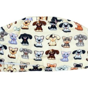 Cappellino Chirurgico Fantasia Pet con Laccetti Regolabili Taglia M - 15 pezzi - 1