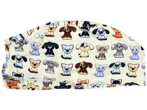 Cappellino Chirurgico Fantasia Pet con Laccetti Regolabili Taglia M - 15 pezzi