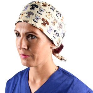 Cappellino Chirurgico Fantasia Pet con Laccetti Regolabili Taglia M - 15 pezzi - 2