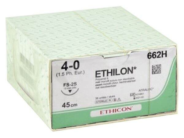 Ethicon Ethilon Sutura Monofilamento Non Assorb. 4/0 Ago 19 mm 662SLH - 36 pz