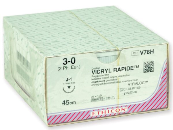Ethicon Vicryl Rapid Sutura Assorbibile Intrecciata 3/0 Ago 17 mm - 36 pz