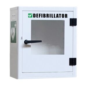 Armadietto Metallico per Defibrillatori Bianco - Uso Interno/Esterno