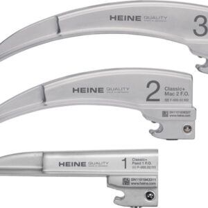 Heine Set Laringoscopio F.O. Classic+ LED 3 Lame Manico 2,5 V - F-119.18.860 - 3