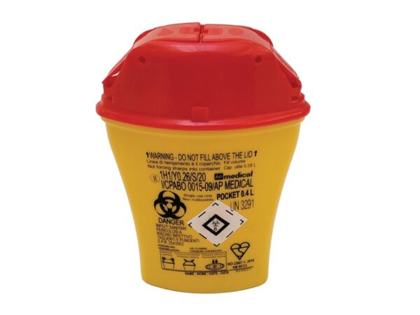 Contenitore Monouso per Rifiuti Taglienti Pocket 0,4 l 12,3x6,2x16,5 cm - 70 pz