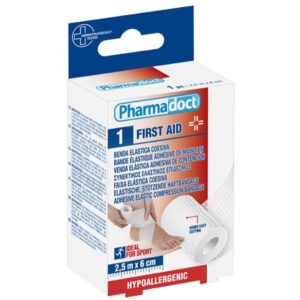 Benda Coesiva Elastica Adesiva Pharmadoct 2,5 m x 6 cm - 10 confezioni da 6 pz