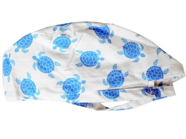 Cappellino Chirurgico Fantasia Tartarughe con Laccetti Taglia M - 15 pz
