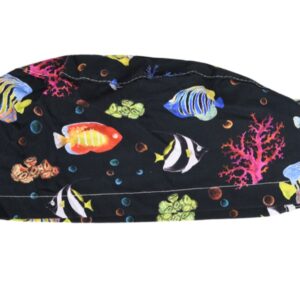 Cappellino Chirurgico Fantasia Reef Taglia M con Laccetti Regolabili - 15 pezzi - 1