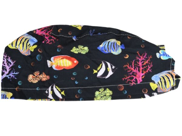 Cappellino Chirurgico Fantasia Reef Taglia M con Laccetti Regolabili - 15 pezzi
