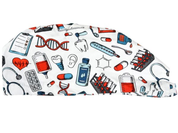 Cappellino Chirurgico Fantasia Medical con Laccetti Regolabili, Taglia M - 15 pz