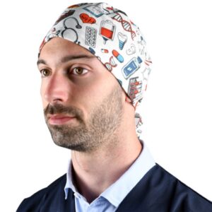 Cappellino Chirurgico Fantasia Medical con Laccetti Regolabili, Taglia M - 15 pz - 2