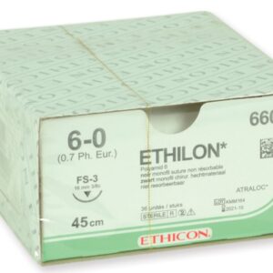 Ethicon Ethilon Sutura Monofilamento Non Assorb. 6/0 Ago 16 mm 660H - 36 pz - 1