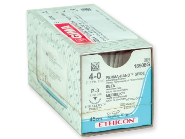 Ethicon Perma-Hand Sutura Seta Intrecciata 4/0 Ago 13 mm 641G - 24 pz