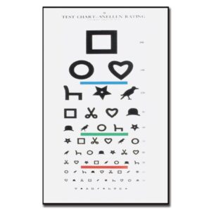 Tavola Optometrica di Ewing per Illetterati 6 m 28x56 cm - 12 pezzi