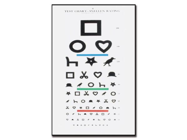 Tavola Optometrica di Ewing per Illetterati 6 m 28x56 cm - 12 pezzi