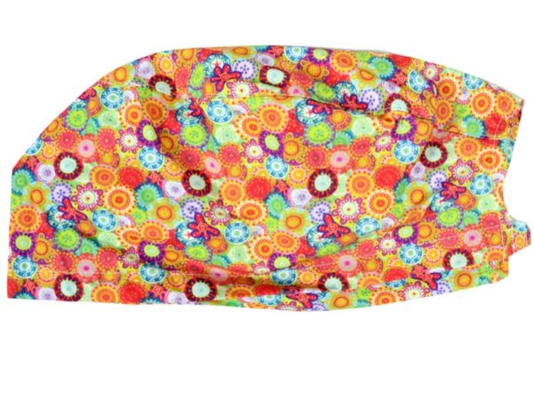 Cappellino Chirurgico Fantasia Colori con Laccetti Regolabili, Taglia M - 15 pz