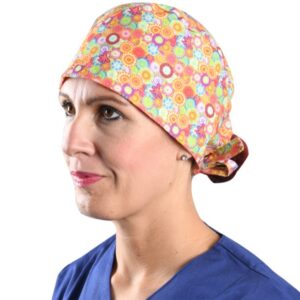 Cappellino Chirurgico Fantasia Colori con Laccetti Regolabili, Taglia M - 15 pz - 2