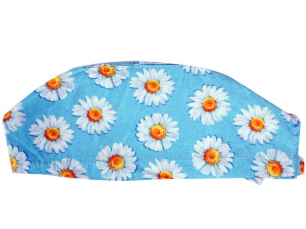 Cappellino Sanitario con Laccetti, Fantasia Margherite, Taglia M - 15 pz