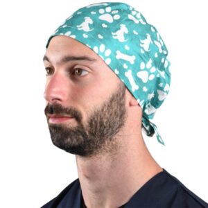Cappellino Chirurgico Fantasia Veterinaria con Laccetti - Taglia M - 15 pz - 2
