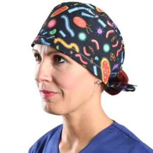 Cappellino Chirurgico Fantasia Biologia Taglia M con Laccetti Regolabili - 15 pz - 2